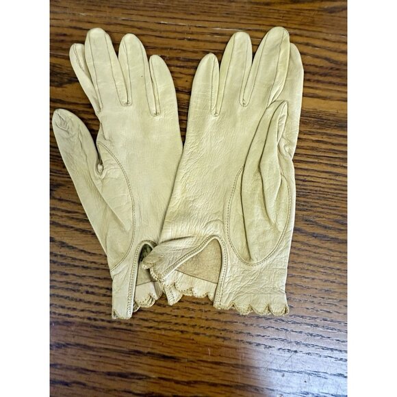 Vtg Miss Aris And Fownes Leather Gloves 1960’s Luxury SZ 6 1/2 Original Bag - Picture 7 of 12